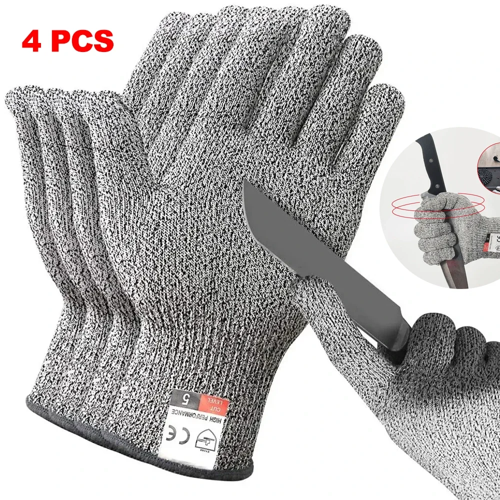 Anti Cut Gloves HPPE Level 5 Safety High-strength Industry Kitchen Gardening Anti-Scratch Anti-cut Glass Cutting Multi-Purpose