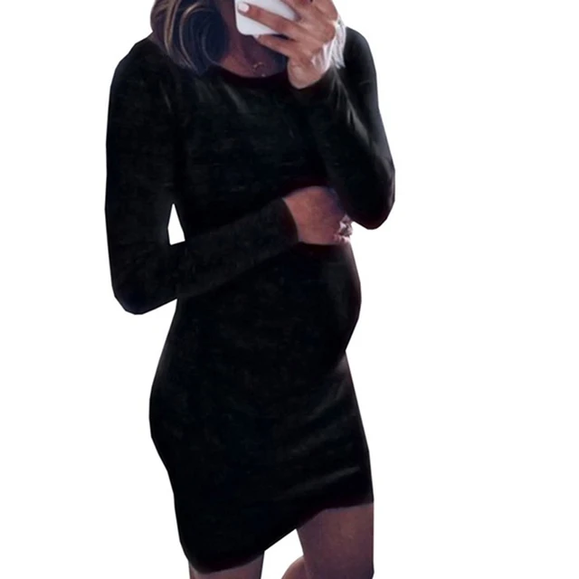Pregnancy Autumn Dresses Pregnant Women 