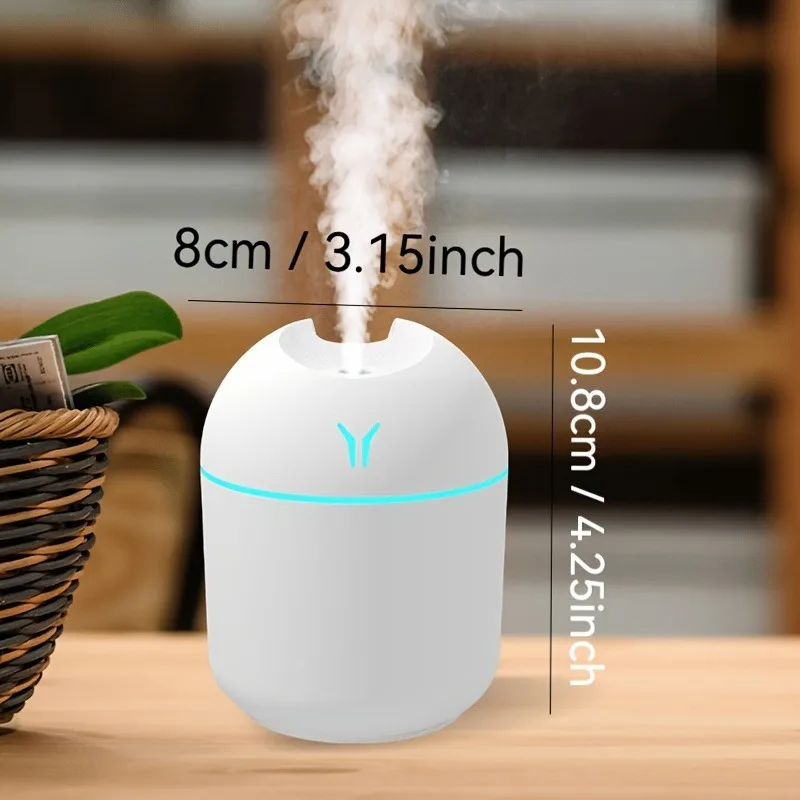 1pc Mini High Mist USB Air Humidifier, 1pc, Small Desktop Humidifier, Intelligent Car Aromatherapy Machine, PVC Material
