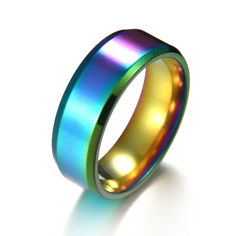 Men Casual Titanium Steel Rings Size 5-14 Women Children Simple Rings 5 Colors 1 Piece wedding rings finger rings womens ring jewelry rings ring jewelry signet ring couple rings cubic zircon ring cross rings round rings