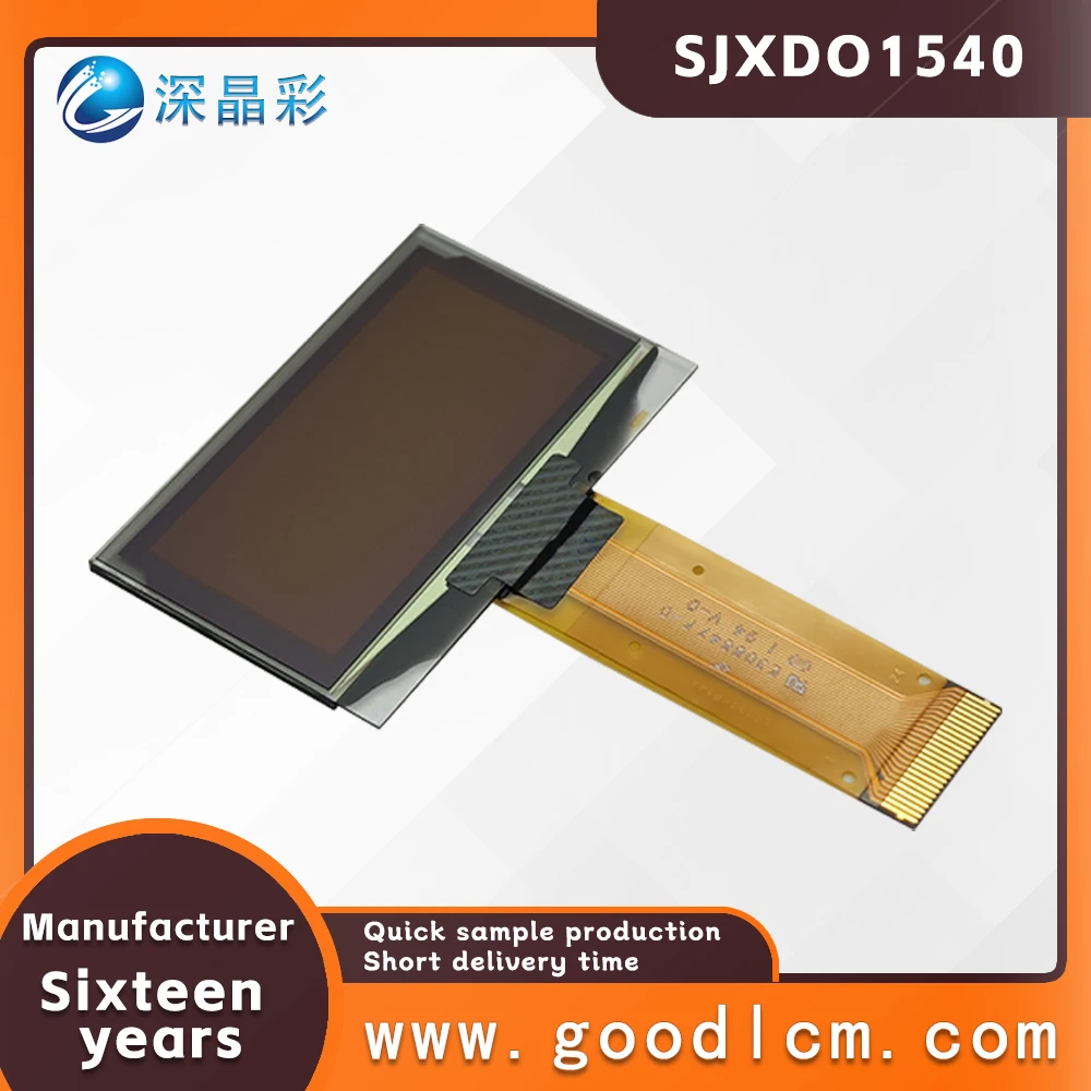제조업체 직렬 병렬 포트 1.54 인치 OLED 스크린 SJXD12864-15, 낮은 에너지 소비, 전체 보기 도트 매트릭스 스크린 SSD1309ZC