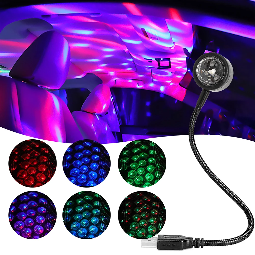 

DJ Lighting Sound Party Auto USB Mini Disco Ball Lights RGB Multi Color Car Atmosphere Room Decorations Lamp Magic Strobe Light