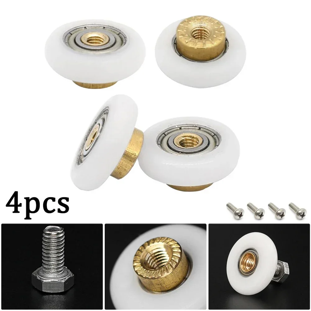 Shower Door Rollers Shower Room Pulley Shower Room Rollers Shower Room Accessories Durable Glass Door Shower Door Rollers Wheels 1Set 20/23/25/27mm Shower Room Pulley Single