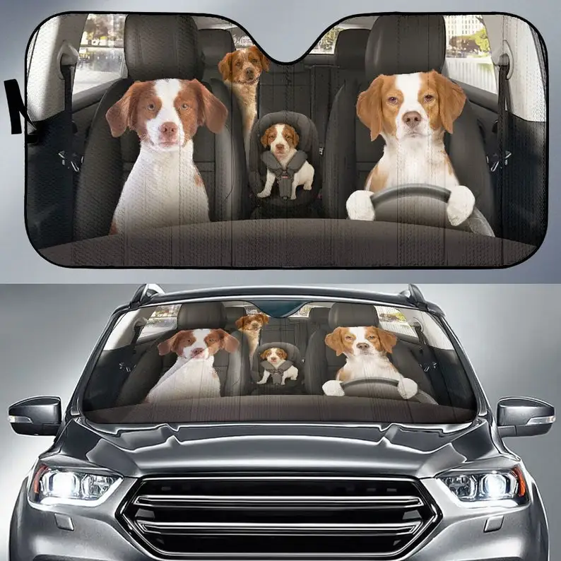 

Brittany Auto Sun Shade 21 Customized Gift Windshield Sunshade, Car Accessories, Custom Animal Pattern Sunshade, Personalized Gi