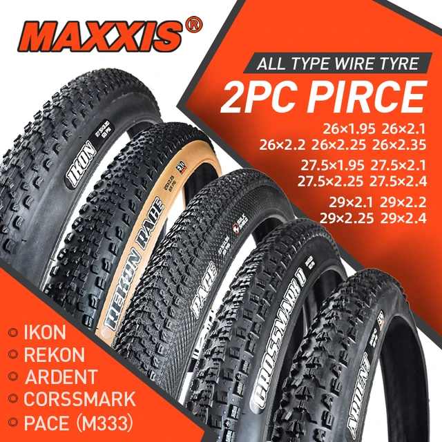 2個maxxis 26自転車タイヤ26*1.95/2.1/2.25 27.5*1.75/1.95/2.1/2.25 29  mtbマウンテンバイクタイヤペースrekon ikon鋼線タイヤ