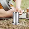Stainless Steel Folding Cup Portable For Outdoor Travel Retractable Telescopic Collapsibles Cups With Keychain Coffee Cup 4