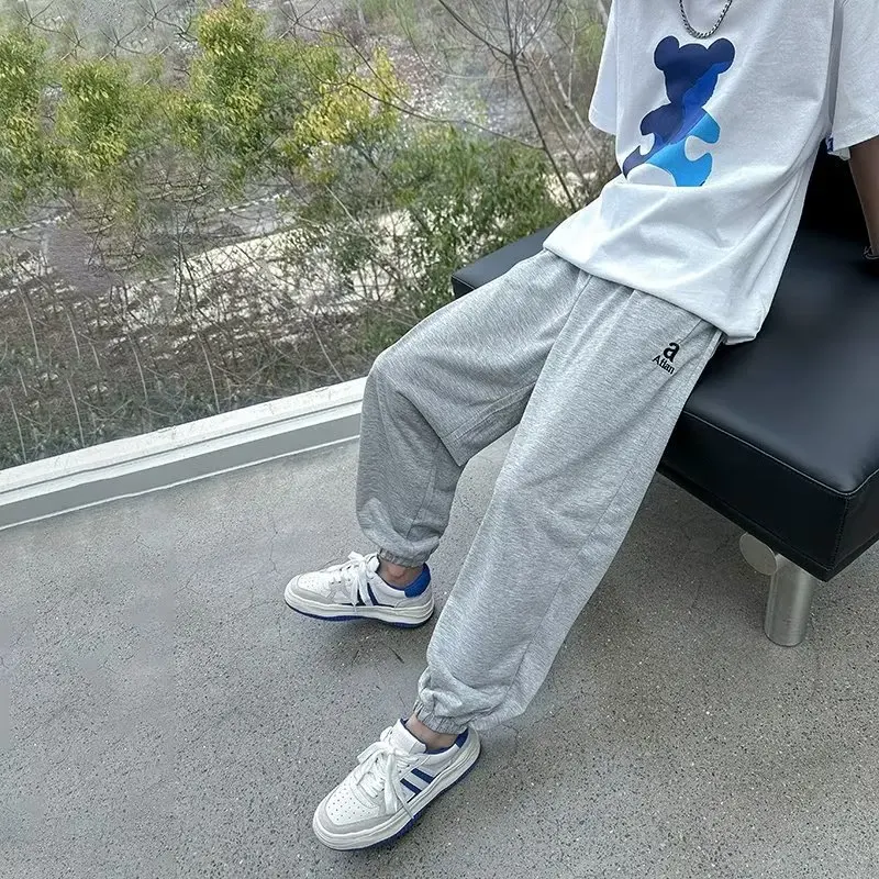 Jogging children's sports pants boys' casual pants thin spring and autumn polyester sportswear long sanitary