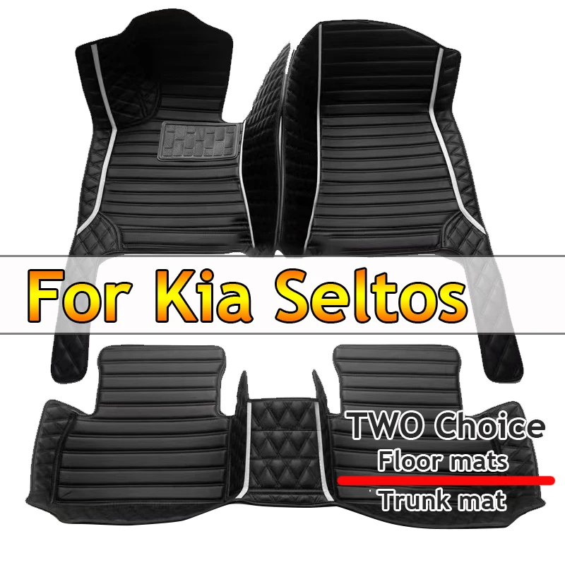 

Car Floor Mats For Kia Seltos 2020~2022 Luxury Leather Mat Waterproof Rugs Carpet Anti Dirty Pad Interior Parts Car Accessories