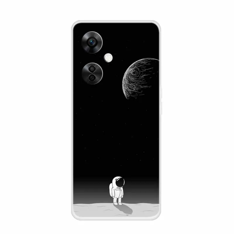 Clear Wolf Design Soft TPU Silicone Phone Cover - Transparent Etui for OnePlus Nord CE 3 Lite