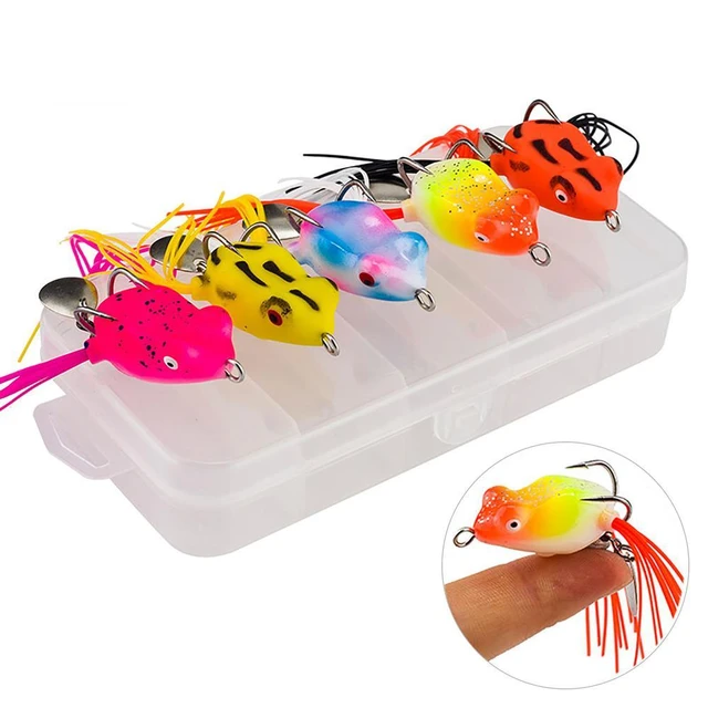 5Pcs 3cm 4.2g Mini Soft Frog Fishing Lure Set 3d Eyes Design Fake Bait With