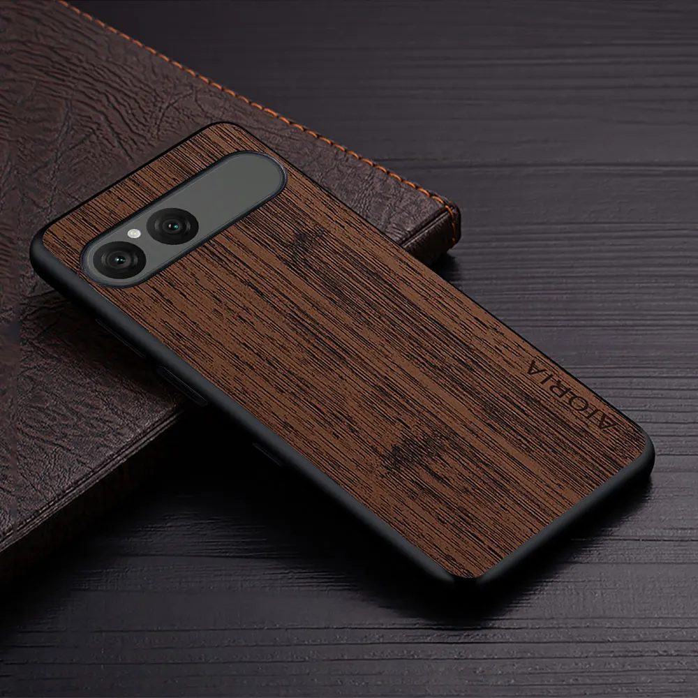 Luxury Bamboo Wood Pattern Leather Phone Cover Case