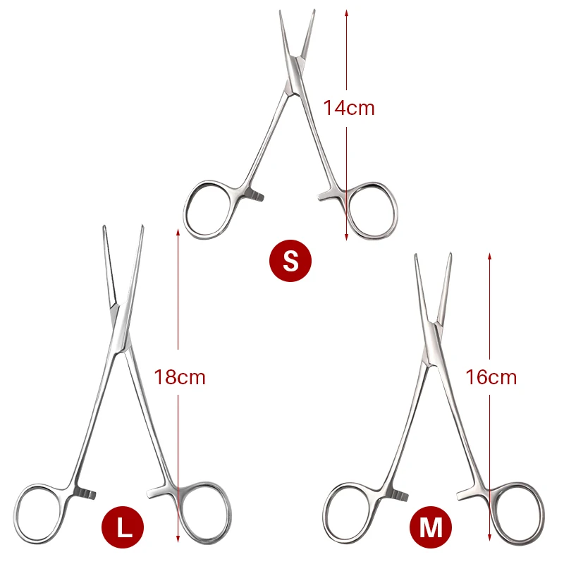 18/16/14cm Stainless Steel Hemostatic Clamp Forceps Surgical Tool