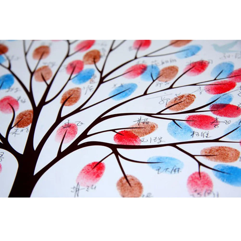 40 X Wedding Guestbook for Communion Footprints Tree Box of Life Birthday Fingerprint