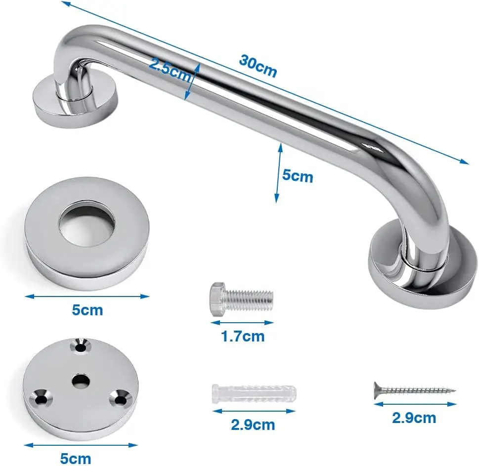 2pcs Stainless Steel Handrail Safety Bars Support for Disabled Bathroom bathroom handrail,shower handle grab bars