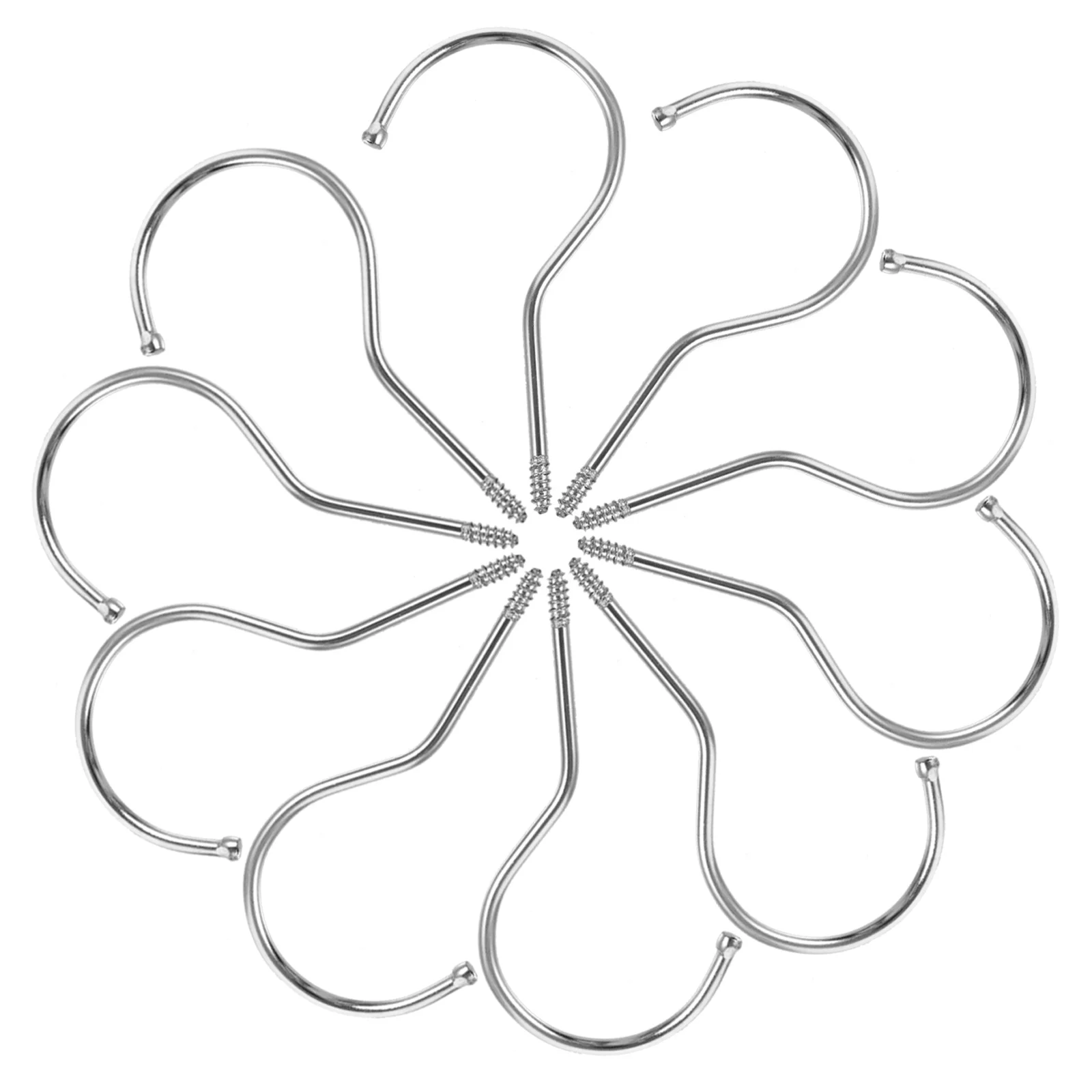 

10 Pcs Hanger Accessories Clothes Hangers DIY Hooks Heavy Duty Screw-In Trouser Press Stainless Steel Multipurpose Home Office