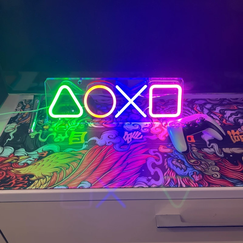 Playstation Neon Gamer Sign Light Led Neon Lamp Wall Atmosphere Night