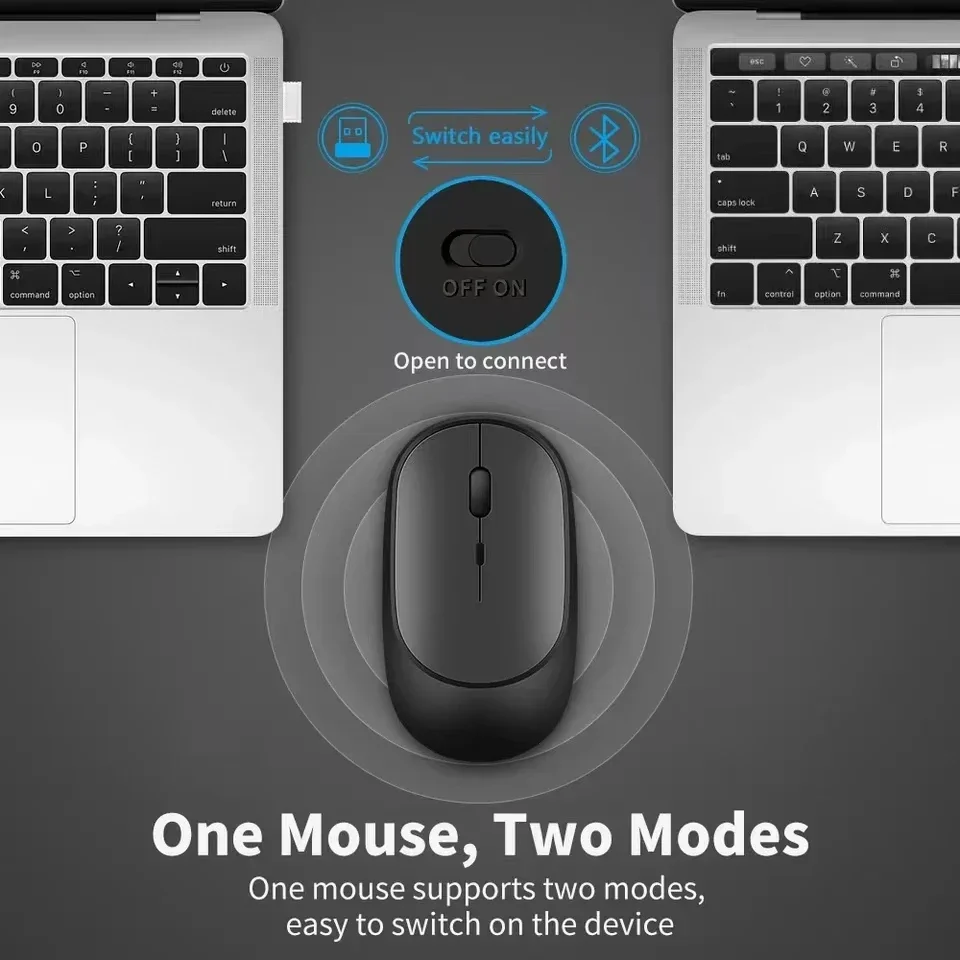 2 Souris Sans Fil Bluetooth Ergonomiques - Parfaites Pour Ordinateur Portable Et Bureau