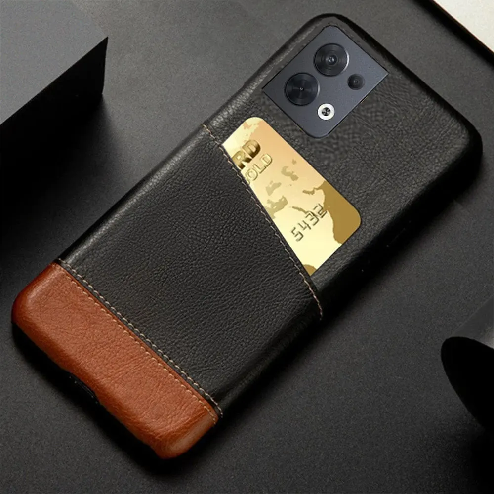 

Coque For Oppo Reno 8 5G Case Mixed Splice PU Leather Card Slots Holder Cover For Oppo Reno 8 Pro Plus Case Shell Funda Reno8Pro