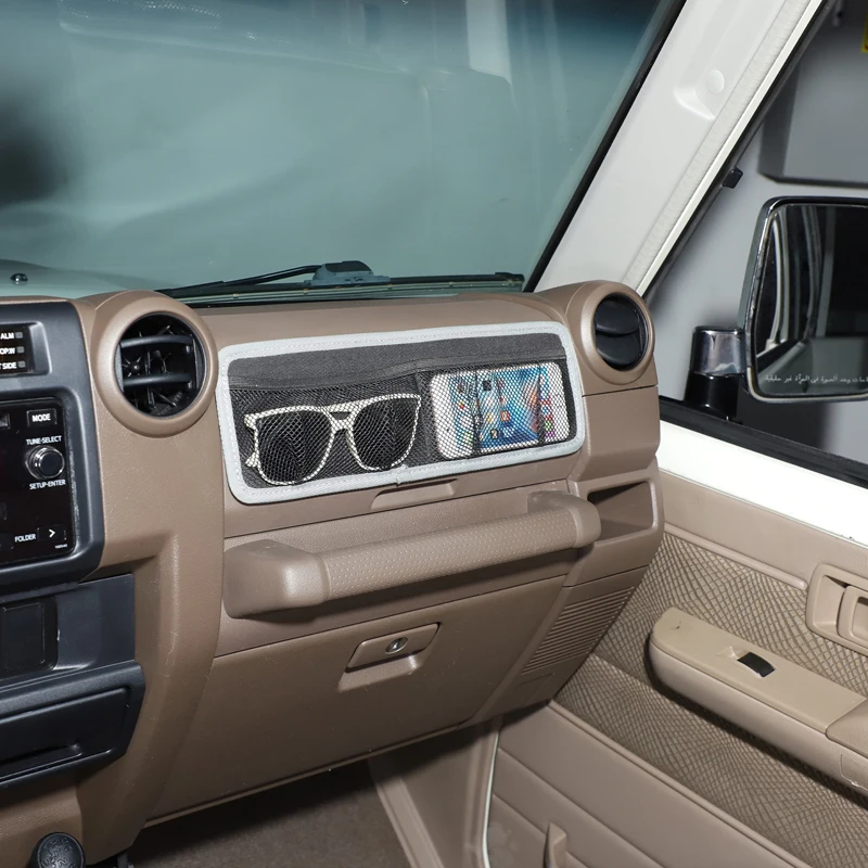 Toyota Land Cruiser LC76 2007+Co-pilot 옥스포드 천 자동차 내부 도어 보관 가방 메쉬 가방 승객 보관 도구 포켓