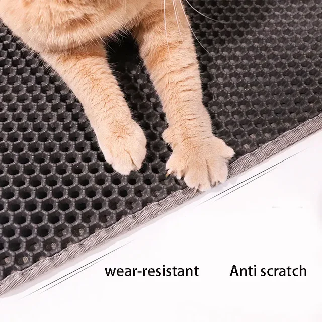 116x66cm Large Multi-Function Double-Layer Cat Litter Mat Non-Slip Bath Mat Waterproof Urine Protection Easy to Clean 3