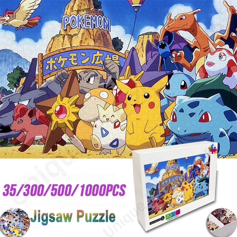 Cartoon Anime Pokemon Characters Collection Jigsaw Puzzle Educational Toys Diy Manual Home Decoration Kids Puzzle Birthdays Gift