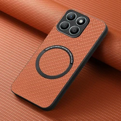 Luxury Magnetic Leather Back Case with Edge Protection for Motorola Edge 70 (Brown)