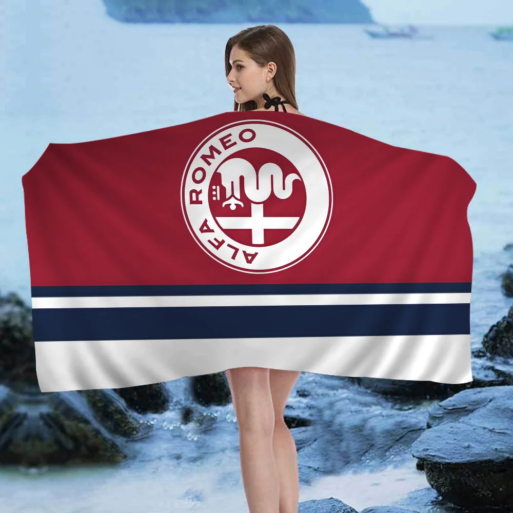A-Alfa R-Romeo Logo Towel Microfiber Beach Towel Absorbent Quick dry Soft Yoga Swimming Resort Mountain Climbing Towel 5