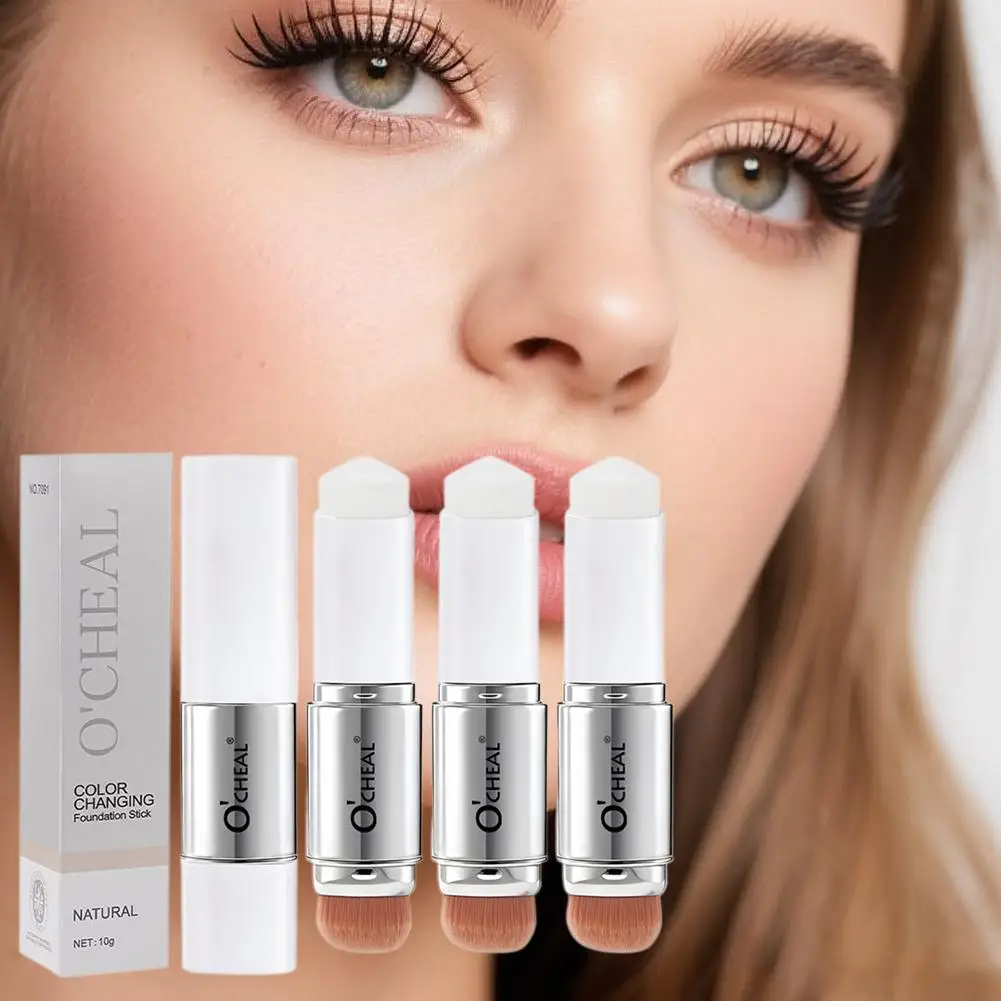 2-in-1 Farbwechselnder Foundation-Stick, flüssige, feuchtigkeitsspendende, leichte, aufhellende Foundation, farbwechselnd, für alle Hauttypen – Detail 4