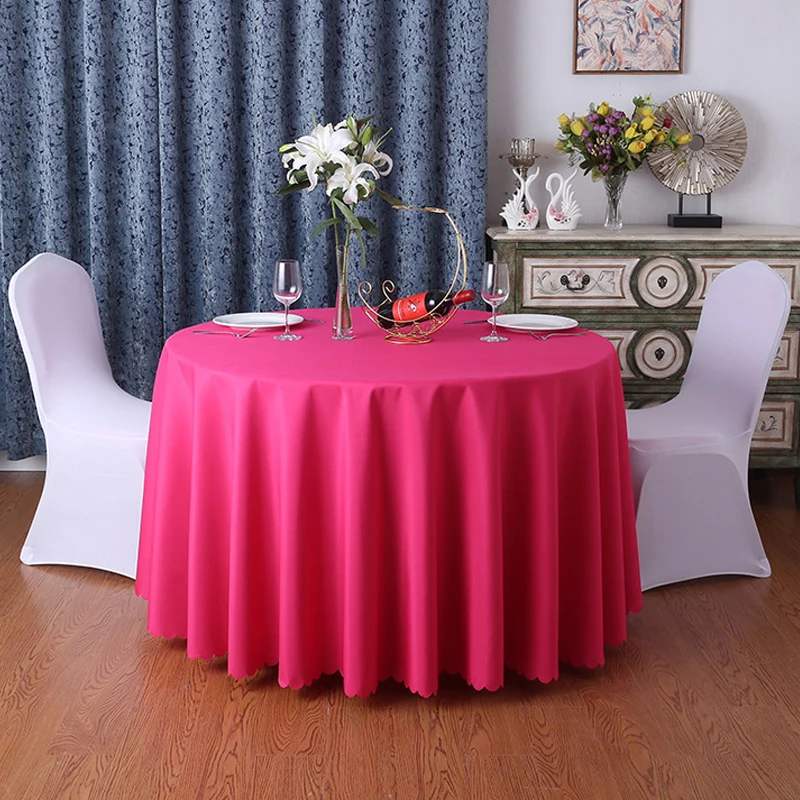

Solid Color Polyester Household Tablecloth Round Table Cloth Wedding Tablecloth Hotel Banquets Party Circular Meeting Tablecloth