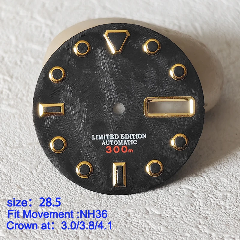 Elegant 28.5mm Men's Watch Dial with Japanese Movement Compatibility