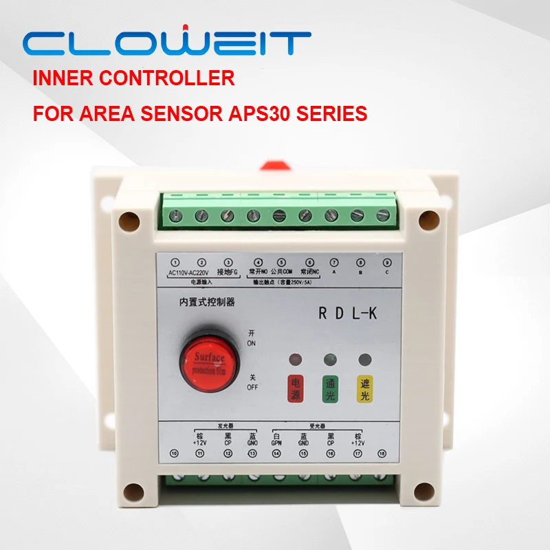 Cloweit Conntroller Interno da Cortina de Luz de Segurança Aps30 10m Proteger Sensor de Área de Interruptor Fotoelétrico