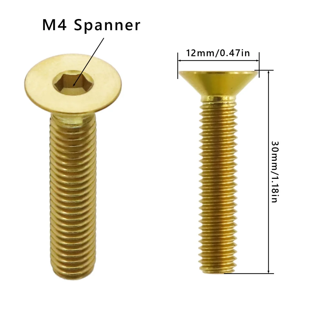 KOCEVLO Bicycle Headset Bolts Titanium M6*30mm CNC Countersunk Head MTB BMX Bikes Stem Top Cap Ti Retaining Screw