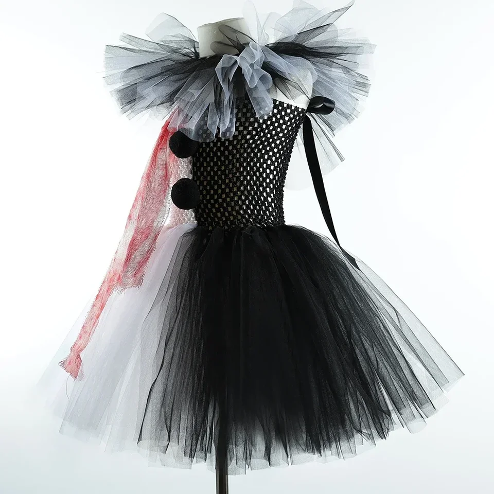RUITOTP Costume Pennywise Bambina da Clowns per Ragazze Costumi di Halloween da Spaventoso per da Tutù Per Film Horror It Fancy Dress Up per Abiti Cosplay Carnevale Festa