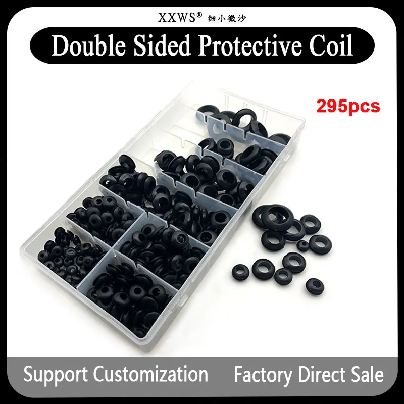 Black Rubber Grommet Firewall Hole Plug Retaining Ring Set Car Electrical Wire Gasket Kit For Cylinder Valve Water Pipe 295pcs