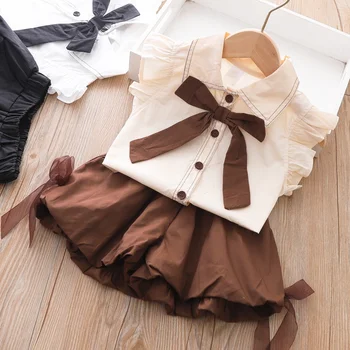 Baby Girl Bow Top & Shorts Set 1