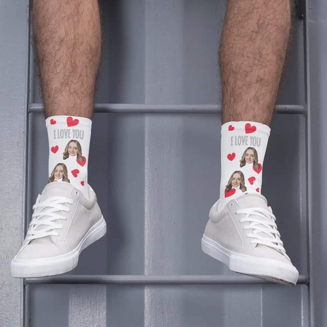 Stampa 3D calzini d'amore personalizzati personalizza la tua foto calzini di testo calzini di cotone felici casuali di moda per le donne regalo di san valentino