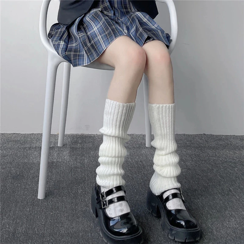 Leg Warmers Women's Leg Warmers Lolita Long Socks JK College Style Knitted 70/50/40cm