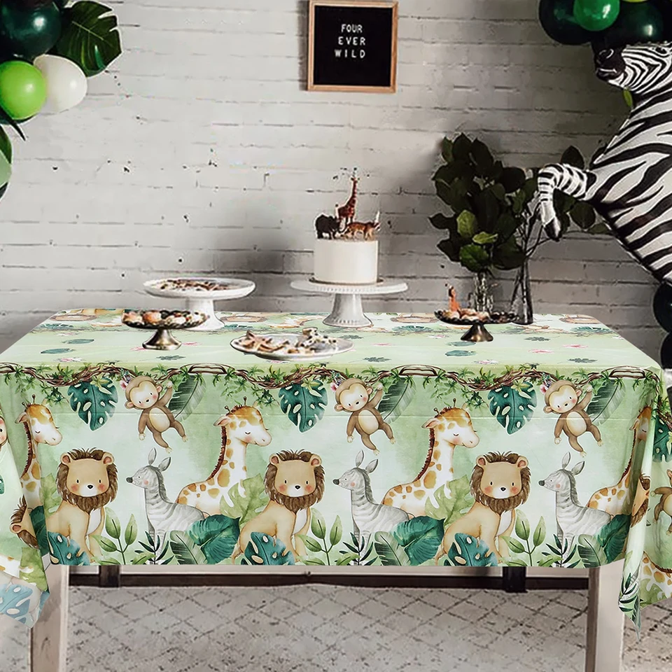 Tovaglia Per Primo Compleanno Bambino Wild Boy 1 Anno - 137x260 Cm Reversibile