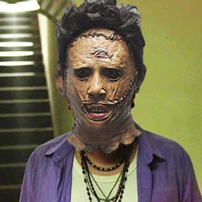 

Halloween mask For Men Latex realistic Horror Mask Bloody Head cover for Cosplay Party Headgear Movie Props