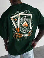Summer Style Men's T-shirt Street Casual Fashion Comfortable Soft Breathable O-neck Short Sleeve 3D Playing Cards Print Pullover 5