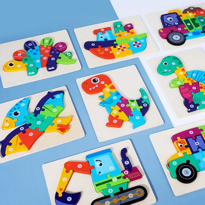 de tabuleiro montessori brinquedos quebra-cabeça educacional desenhos