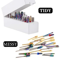 30 Holes Nail Drill Bits Storage Box Nail Grinding Head Holder Stand Display Container Milling Cutter Manicure Organizer Stand 2