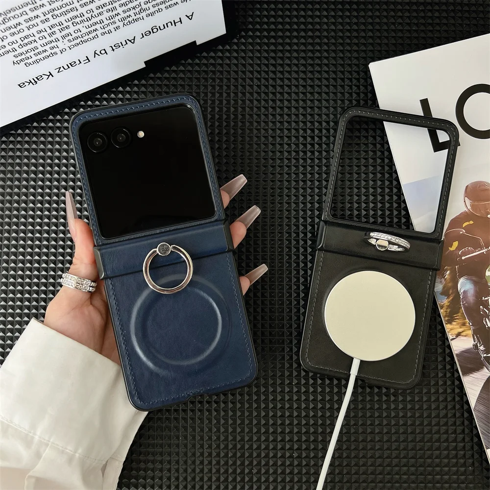 Diamond Ring Bracket Holder Magnetic Phone Case with Full Screen Cover