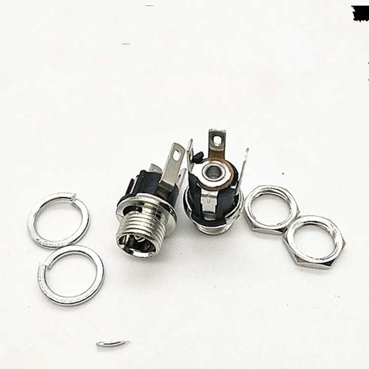 

20pcs Direct sales metal DC female base 5.5 * 2.1MM DC socket DC female head power socket DC connector Passive Components