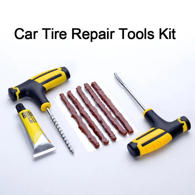 

Car Tire Repair Tools Kit Studding Practical Hand Tools Set Auto Bike Tubeless Tire Tyre Puncture Plug Garage Car Accessories