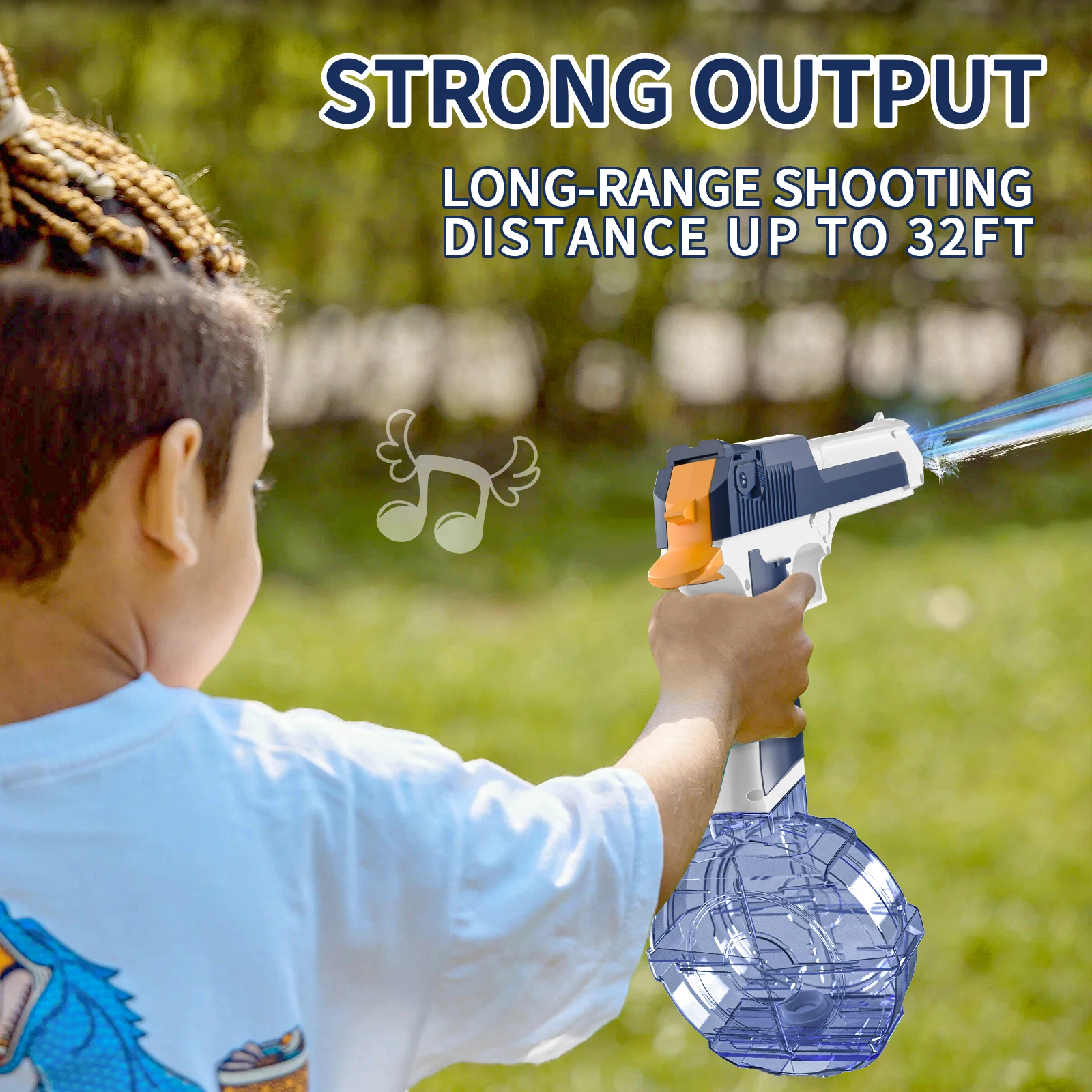Electric Water Gun, Desert Eagle Rechargeable Automatic Squirt Guns Up to 32 FT, Outdoor Summer Toys for Kids Adults Pool Beach 6