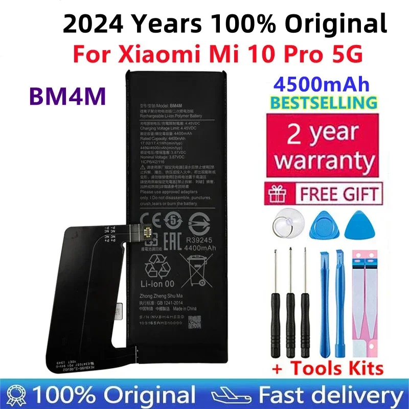 Original Replacement Battery BM4M BM4N For Xiaomi Mi 10 Pro 5G Xiaomi 10Pro Mi10 5G Genuine Phone Bateria Batteries +Gift Tools