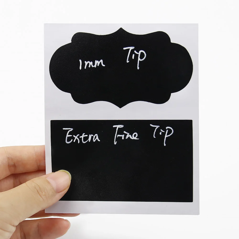48/96 Chalkboard Labels Set for Jars-Chalkboard Labels Stickers with Chalk Marker-Black Chalk for Containers Pantry