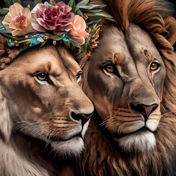 Crystal Full Square AB Diy Diamond Painting Cross Stitch The Surging Lion Diamond Embroidery Mosaic Needlwork Rhinestones Home D