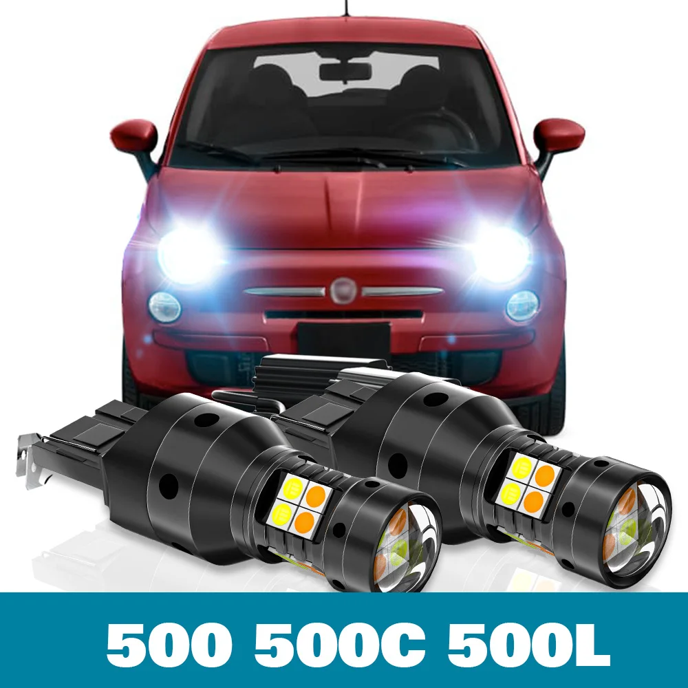 

2pcs LED Dual Mode Turn Signal+Daytime Running Light DRL For Fiat 500 500C 500L Accessories 2007-2018 2009 2012 2013 2014 2015